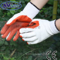 NMsafey Bleichmittel weiße Polycotton Liner beschichtete laminierte Latexhandschuhe orange Gummihandschuhe